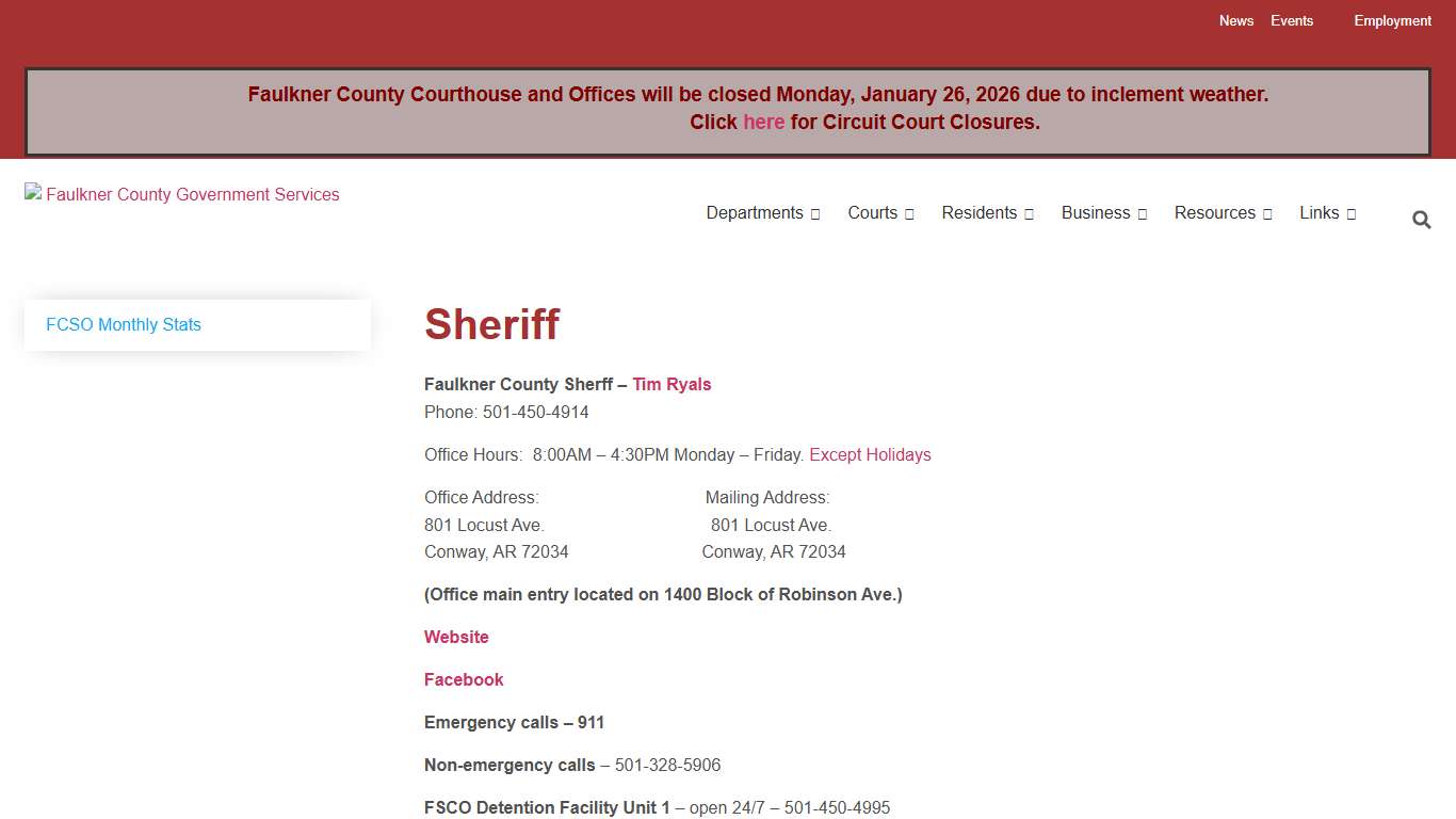 Sheriff - Faulkner County GOV